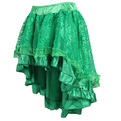 Skirts Womens Burlesque Corset Skirt High Waist Multilayer Lace Victorian Costumes Gothic Steampunk Skirt Matching Corset Black