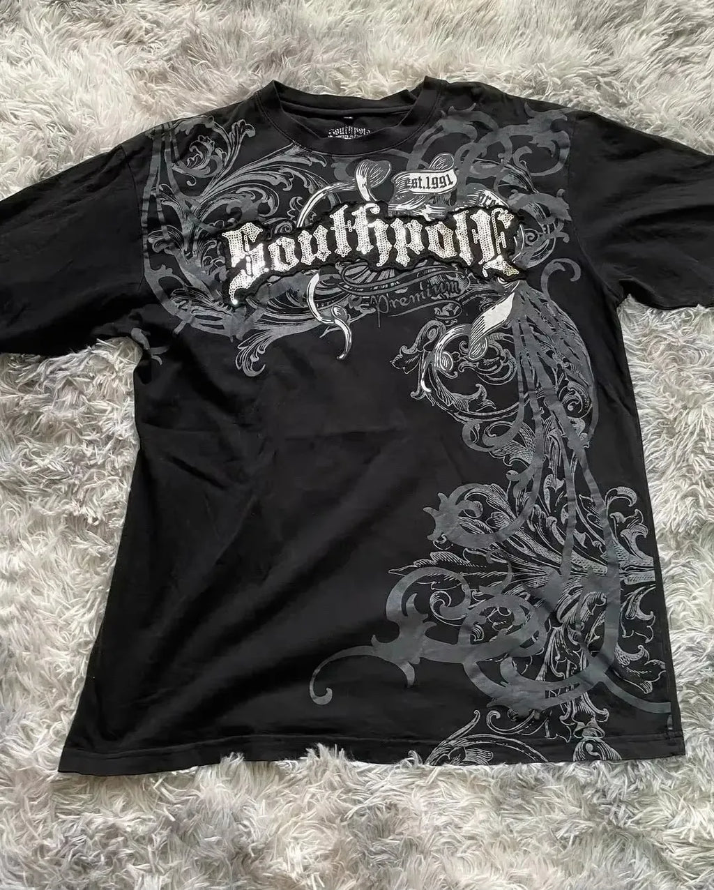 90s American Trendy Retro Fashion Print Round Neck Short-sleeved T-shirt Men Womens Y2K Street Style Gothic Couple Sports