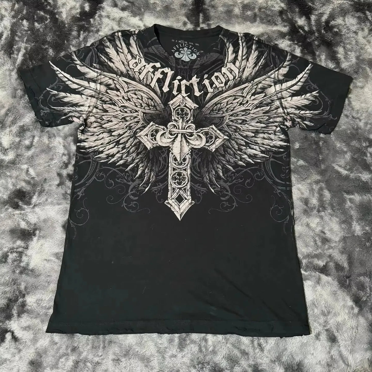 90s American Trendy Retro Fashion Print Round Neck Short-sleeved T-shirt Men Womens Y2K Street Style Gothic Couple Sports